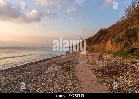 Totland Bay sur l'île de Wight, Angleterre, Royaume-Uni Banque D'Images