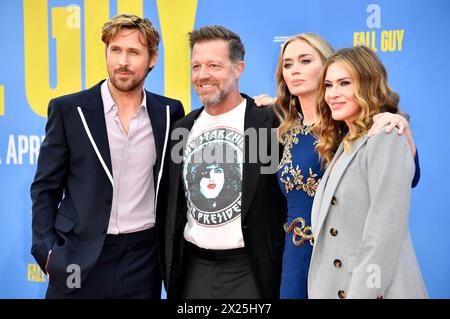 Ryan Gosling, David Leitch, Emily Blunt und Kelly McCormick BEI der Europapremiere des Kinofilms The Fall Guy im UCI luxe Uber Platz. Berlin, 19.04.2024 *** Ryan Gosling, David Leitch, Emily Blunt et Kelly McCormick lors de la première européenne du film The Fall Guy à l'UCI luxe Uber Platz Berlin, 19 04 2024 Foto:Xn.xKubelkax/xFuturexImagex Fall Guy 4458 Banque D'Images