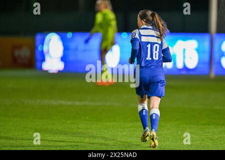 Gand, Belgique. 19 avril 2024. Frauke Vermeiren (18 ans) de AA Gent photographié lors d'un match de football féminin entre AA Gent Ladies et RSC Anderlecht le 5ème jour de match en match 1 de la saison 2023 - 2024 de la Super League belge Lotto Womens, le vendredi 19 avril 2024 à Gent, BELGIQUE . Crédit : Sportpix/Alamy Live News Banque D'Images