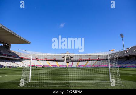 Barcelone, Espagne. 20 avril 2024. Barcelone, Espagne, 20 avril 2024 : pendant le match de football de la Ligue des Champions femmes de l'UEFA entre le FC Barcelone et le Chelsea FC aux Estadi Olimpic Lluis Companys à Barcelone, Espagne (Judit Cartiel/SPP) crédit : SPP Sport Press photo. /Alamy Live News Banque D'Images
