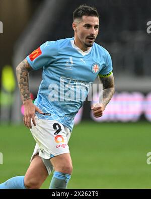 20 avril 2024 ; CommBank Stadium, Sydney, NSW, Australie : a-League Football, Western Sydney Wanderers contre Melbourne City ; Jamie Maclaren de Melbourne City Banque D'Images