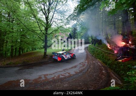 Ils affrontent le 2ème, jour de la course , lors du Championnat du monde des Rallye FIA WRC Rally Croatia 2024 20 avril , Zagreb Banque D'Images