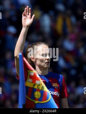 Barcelone, Espagne. 20 avril 2024. Barcelone, Espagne, 20 avril 2024 : pendant le match de football de la Ligue des Champions femmes de l'UEFA entre le FC Barcelone et le Chelsea FC aux Estadi Olimpic Lluis Companys à Barcelone, Espagne (Judit Cartiel/SPP) crédit : SPP Sport Press photo. /Alamy Live News Banque D'Images