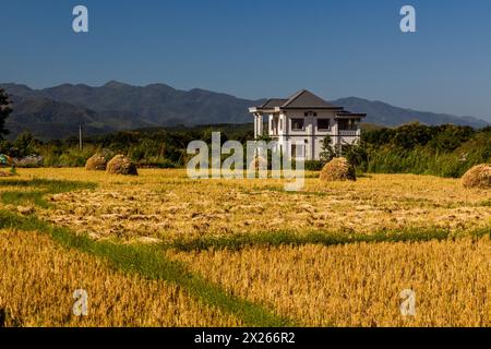 Paysage rural près de Muang Sing, Laos Banque D'Images