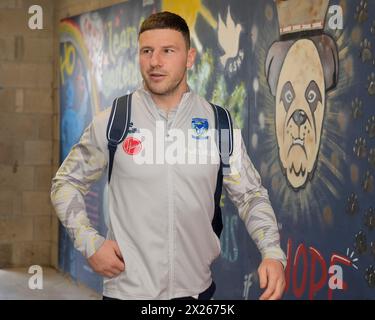 George Williams de Warrington Wolves arrive au stade avant le match Betfred Super League Round 8 Warrington Wolves vs Leigh Leopards au stade Halliwell Jones, Warrington, Royaume-Uni, le 20 avril 2024 (photo Steve Flynn/News images) Banque D'Images