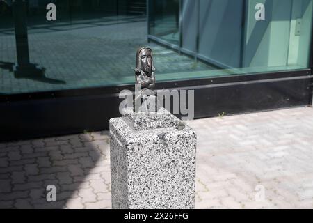 Liszt Ferenc, Franz Liszt, une mini statue en bronze du sculpteur ukrainien hongrois Mihaly Kolodko, aéroport international de Budapest Ferenc Liszt, Hongrie Banque D'Images