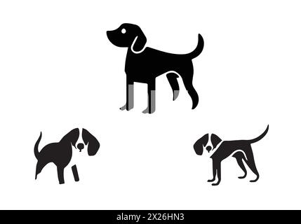 Conception d'illustration d'icône de chien de style minimal Illustration de Vecteur