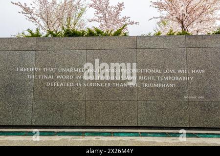 Washington, D.C. Martin Luther King Memorial pour bien. Banque D'Images