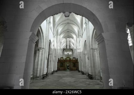 Intérieur de l'ancien monastère cistercien de Pontigny, l'abbaye de Pontigny a été fondée en 1114, Pontigny, Bourgogne, France Banque D'Images