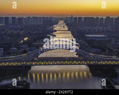 Paysage urbain de la ville de Huai'an, province du Jiangsu, capitale des canaux Banque D'Images