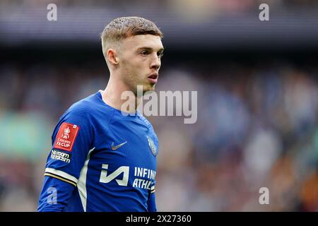 Cole Palmer de Chelsea lors de la demi-finale de la Coupe de football Emirates FA au stade de Wembley, Londres. Date de la photo : samedi 20 avril 2024. Banque D'Images