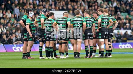 Northampton, Royaume-Uni. 20 avril 2024. Équipe des Northampton Saints lors du match entre les Northampton Saints et les Leicester Tigers au Cinch Stadium Franklin's Gardens. Northampton crédit : PATRICK ANTHONISZ/Alamy Live News Banque D'Images