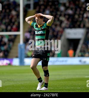 Northampton, Royaume-Uni. 20 avril 2024. George Hendy des Northampton Saints lors du match entre les Northampton Saints et les Leicester Tigers au Cinch Stadium Franklin's Gardens. Northampton crédit : PATRICK ANTHONISZ/Alamy Live News Banque D'Images