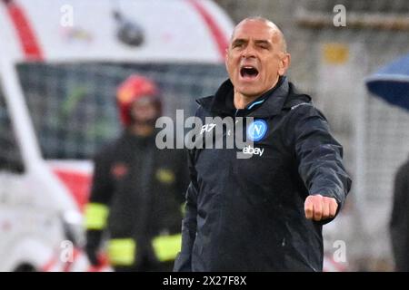 Empoli, Toscane, Italie. 20 avril 2024. Francesco Calzona de Napoli réagit pendant le match de Serie A Empoli FC - SSC Napoli Stadio Carlo Castellani le 20 avril 2024 à Empoli, Italie (crédit image : © Ciro de Luca/ZUMA Press Wire) USAGE ÉDITORIAL SEULEMENT! Non destiné à UN USAGE commercial ! Banque D'Images