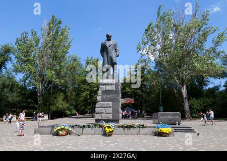 Odessa, Ukraine - 01 juillet 2018 : Monument à Taras Shevchenko (ukrainien : Пам'ятник Тарасові Шевченку) dans le parc Shevchenko. Banque D'Images