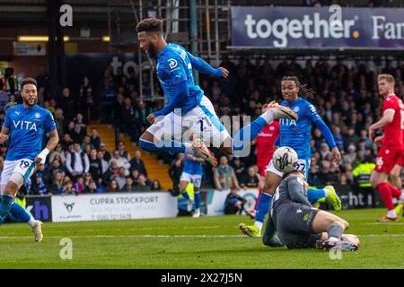 Stockport, Royaume-Uni. 20 avril 2024. Lors du match de Sky Bet League 2 entre Stockport County et Accrington Stanley au Edgeley Park Stadium, Stockport le samedi 20 avril 2024. (Photo : Mike Morese | mi News) crédit : MI News & Sport /Alamy Live News Banque D'Images