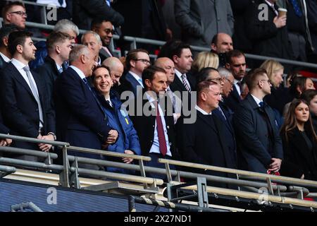 LONDRES, Royaume-Uni - 20 avril 2024 : l'entraîneur de l'Angleterre Gareth Southgate regarde devant le match de demi-finale de l'Emirates FA Cup entre Manchester City FC et Chelsea FC au stade de Wembley (crédit : Craig Mercer/ Alamy Live News) Banque D'Images