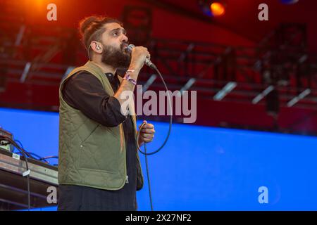 Indio, États-Unis. 19 avril 2024. SID Sriram pendant le Festival de musique Stagecoach à l'Empire Polo Club le 19 avril 2023, à Indio, Californie (photo de Daniel DeSlover/Sipa USA) crédit : Sipa USA/Alamy Live News Banque D'Images