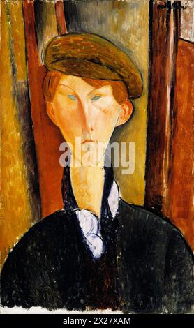 Jeune homme avec une casquette, Amedeo Modigliani. Début du XXe siècle. Banque D'Images