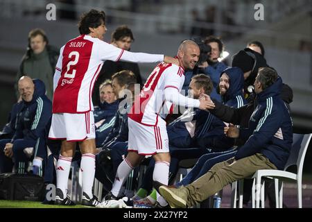 AMSTERDAM - Wesley Sneijder lors du match amical entre LES ALL STARS du BIF et les légendes de l'Ajax au stade Olympique le 20 avril 2024 à Amsterdam, aux pays-Bas. ANP OLAF KRAAK Banque D'Images