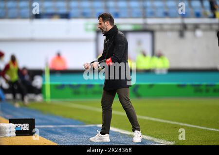 Westerlo, Belgique. 20 avril 2024. L'entraîneur-chef de Standard, Ivan Leko, réagit lors d'un match de football entre le KVC Westerlo et le Standard de Liège, samedi 20 avril 2024 à Westerlo, le jour 4 (sur 10) des Play-offs Europe de la première division 'Jupiler Pro League' 2023-2024 du championnat belge. BELGA PHOTO JOHN THYS crédit : Belga News Agency/Alamy Live News Banque D'Images