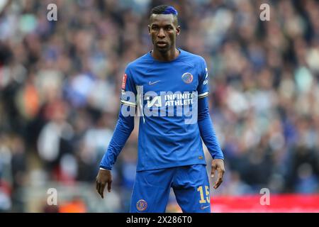 Londres, Royaume-Uni. 20 avril 2024. Nicolas Jackson de Chelsea lors du match de demi-finale de la Coupe de FA Emirates Manchester City vs Chelsea au stade de Wembley, Londres, Royaume-Uni, le 20 avril 2024 (photo par Gareth Evans/News images) à Londres, Royaume-Uni le 20/04/2024. (Photo de Gareth Evans/News images/SIPA USA) crédit : SIPA USA/Alamy Live News Banque D'Images