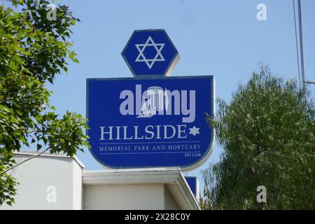 Culver City, Californie, USA 18 avril 2024 Hillside Memorial Park le 18 avril 2024 à Culver City, Los Angeles, Californie, USA. Photo de Barry King/Alamy Stock photo Banque D'Images