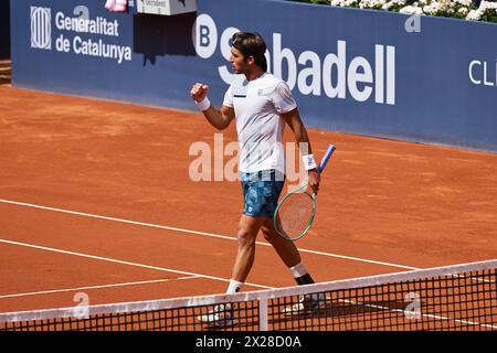 Barcelone, Espagne. 20 avril 2024. Tomas Martin Etcheverry (ARG), APRIL20, 2024 - Tennis : Etcheverry lors de la demi-finale en simple contre Casper Ruud sur le tournoi de tennis Barcelona Open Banc Sabadell au Real Club de Tenis de Barcelona à Barcelone, Espagne. Crédit : Mutsu Kawamori/AFLO/Alamy Live News crédit : Aflo Co. Ltd./Alamy Live News Banque D'Images