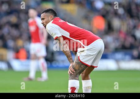 Wolverhampton, Royaume-Uni. 20 avril 2024. Gabriel Jesus d'Arsenal, lors du match de premier League Wolverhampton Wanderers vs Arsenal à Molineux, Wolverhampton, Royaume-Uni, le 20 avril 2024 (photo de Cody Froggatt/News images) à Wolverhampton, Royaume-Uni le 20/04/2024. (Photo de Cody Froggatt/News images/Sipa USA) crédit : Sipa USA/Alamy Live News Banque D'Images