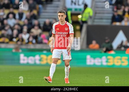 Wolverhampton, Royaume-Uni. 20 avril 2024. Leandro Trossard d'Arsenal, lors du match de premier League Wolverhampton Wanderers vs Arsenal à Molineux, Wolverhampton, Royaume-Uni, le 20 avril 2024 (photo de Cody Froggatt/News images) à Wolverhampton, Royaume-Uni le 20/04/2024. (Photo de Cody Froggatt/News images/Sipa USA) crédit : Sipa USA/Alamy Live News Banque D'Images