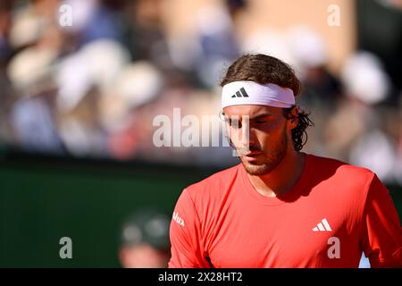 Paris, France. 14 avril 2024. Stefanos Tsitsipas lors de la finale Rolex Monte-Carlo ATP Masters 1000 tennis le 14 avril 2024 au Monte Carlo Country Club de Roquebrune Cap Martin près de Monaco. Crédit : Victor Joly/Alamy Live News Banque D'Images