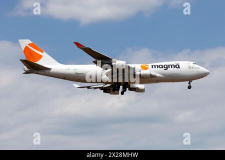 Francfort, Allemagne. 3 juin 2023. Un Boeing 747-400 de Magma Aviation atterrissant à l'aéroport international de Francfort-Rhin-main. Exploitant une flotte de B747-400, Air Atlanta est l'un des principaux fournisseurs de services ACMI & Charter au monde. (Crédit image : © Fabrizio Gandolfo/SOPA images via ZUMA Press Wire) USAGE ÉDITORIAL SEULEMENT! Non destiné à UN USAGE commercial ! Banque D'Images