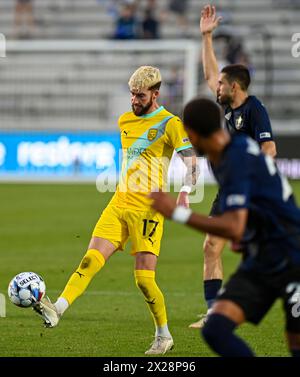 Cary, Caroline du Nord, États-Unis. 20 avril 2024. L'attaquant GREG HURST du Nouveau-Mexique Uni s'engage sur le terrain. Le North Carolina FC a accueilli New Mexico United au WakeMed Soccer Park à Cary, en Caroline du Nord. (Crédit image : © Patrick Magoon/ZUMA Press Wire) USAGE ÉDITORIAL SEULEMENT! Non destiné à UN USAGE commercial ! Crédit : ZUMA Press, Inc/Alamy Live News Banque D'Images