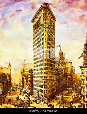 Bâtiment Flatiron, New York 1903. Banque D'Images