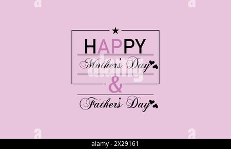 Illustration de texte moderne et élégante pour la fête des mères et la fête des pères Illustration de Vecteur