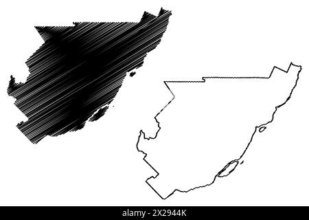 Capitale-nationale région administrative (Canada, province de Québec, Amérique du Nord) carte illustration vectorielle, croquis à tracer carte capitale nationale Illustration de Vecteur