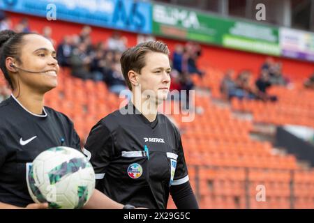 Liège, Belgique. 20 avril 2024. Photo prise lors d'un match de football féminin entre la Standard Femina de Liège et l'OHL le 5ème jour de match dans les play offs de la saison 2023 - 2024 dans la Super League belge Lotto Womens, le samedi 20 avril 2024 à Liège, BELGIQUE . Crédit : Sportpix/Alamy Live News Banque D'Images