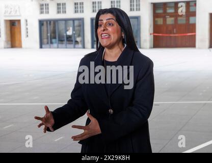 Londres, Royaume-Uni. 21 avril 2024. Shabana Mahmood, cabinet fantôme de Keir Starmer comme secrétaire d'État fantôme à la Justice à la BBC pour dimanche avec Laura Kuenssberg. Crédit : Mark Thomas/Alamy Live News Banque D'Images