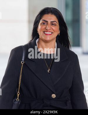 Londres, Royaume-Uni. 21 avril 2024. Shabana Mahmood, cabinet fantôme de Keir Starmer comme secrétaire d'État fantôme à la Justice à la BBC pour dimanche avec Laura Kuenssberg. Crédit : Mark Thomas/Alamy Live News Banque D'Images