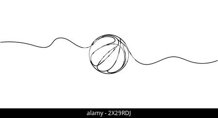 Dessin continu d'une ligne. Icône du basket-ball. Illustration vectorielle. Illustration de Vecteur