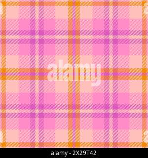 Motif écossais sans couture. Vérifiez la couleur rose. Motif à carreaux de tartan répétés. Flanelle d'automne écossaise répétée. Imprimés en tissu Madras. Treillis de laine neutre Illustration de Vecteur