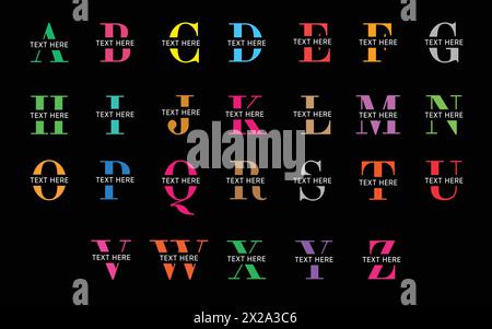 Elegant A à Z typographie police pour logos Designs - lettres alphabétiques créatives Illustration de Vecteur