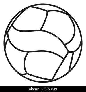 Icône d'art de ligne de balle de volley-ball pour les applications sportives et le site Web, design plat Illustration de Vecteur