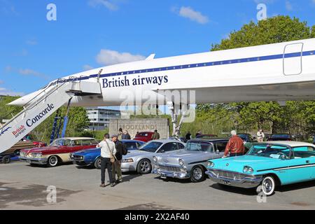 Divers véhicules américains, Mustang 60, 20 avril 2024, Brooklands Museum, Weybridge, Surrey, Angleterre, Royaume-Uni, Europe Banque D'Images