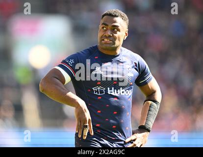 Ashton Gate, Bristol, Royaume-Uni. 21 avril 2024. Gallagher Premiership Rugby, Bristol Bears versus Newcastle Falcons ; Siva Naulago de Bristol Bears Credit : action plus Sports/Alamy Live News Banque D'Images