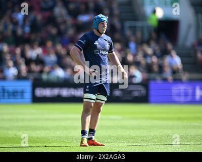 Ashton Gate, Bristol, Royaume-Uni. 21 avril 2024. Gallagher Premiership Rugby, Bristol Bears versus Newcastle Falcons ; James Dun de Bristol Bears Credit : action plus Sports/Alamy Live News Banque D'Images