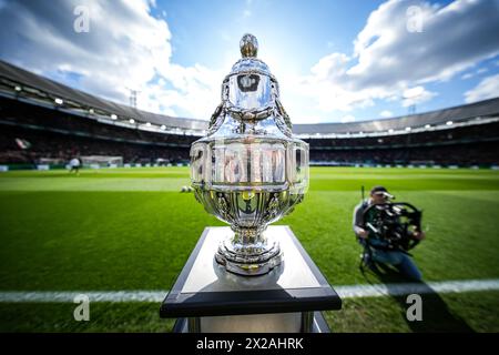 Rotterdam, pays-Bas. 21 avril 2024. Rotterdam - Coupe lors de la finale de la KNVB Cup/KNVB Bekerfinale entre Feyenoord v NEC au Stadion Feijenoord de Kuip le 21 avril 2024 à Rotterdam, pays-Bas. Crédit : Box to Box Pictures/Alamy Live News Banque D'Images