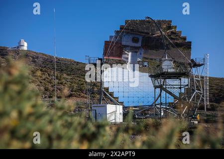 Télescope Tsherenkov à l'observatoire Roque de los Muchachos, îles Canaries Banque D'Images