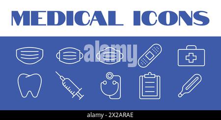 Icônes de soins de santé illustration médicale vectorielle icônes vectorielles ensemble d'icônes de médecin Illustration de Vecteur