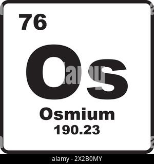 Icône de chimie osmium, élément chimique dans le tableau périodique Illustration de Vecteur